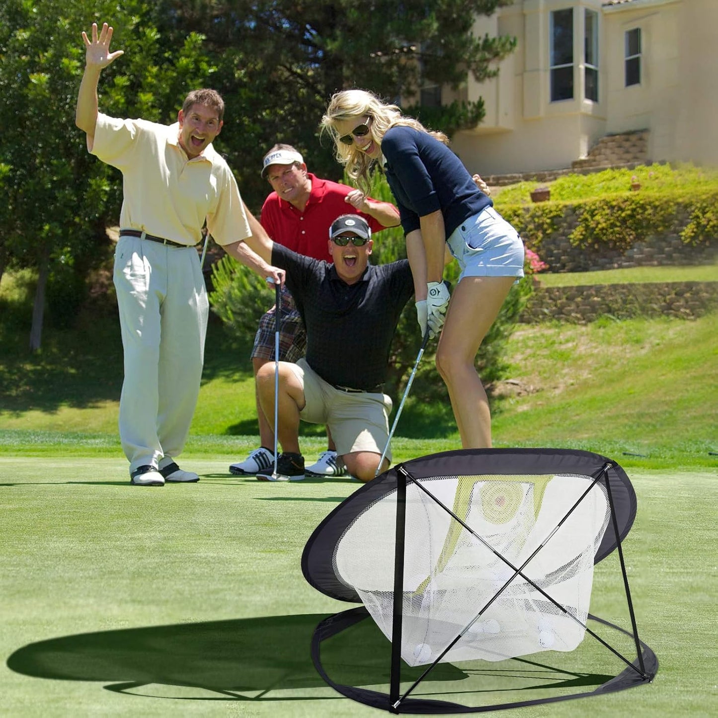 3 Hole Target - Golf Chipping Net - Backyard Accuracy and Swing Practice