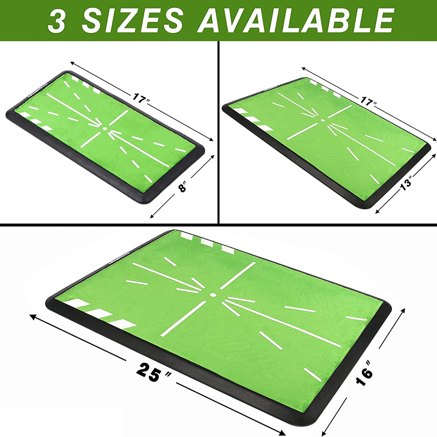 Heavy-Duty Golf Hitting Mat - Swing Path Feedback Golf Practice Mat